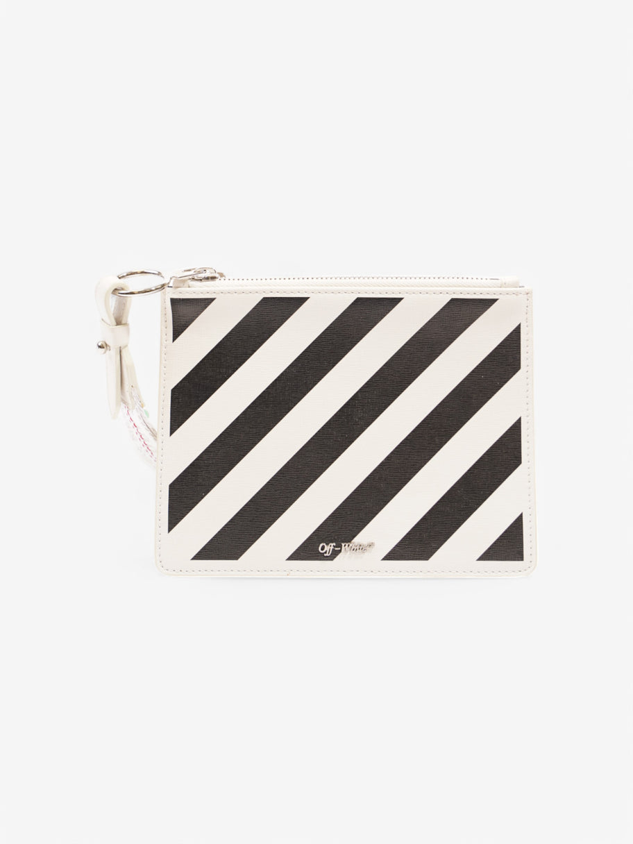 Off White Diagonal Double Flat Bag White / Black Leather Image 6