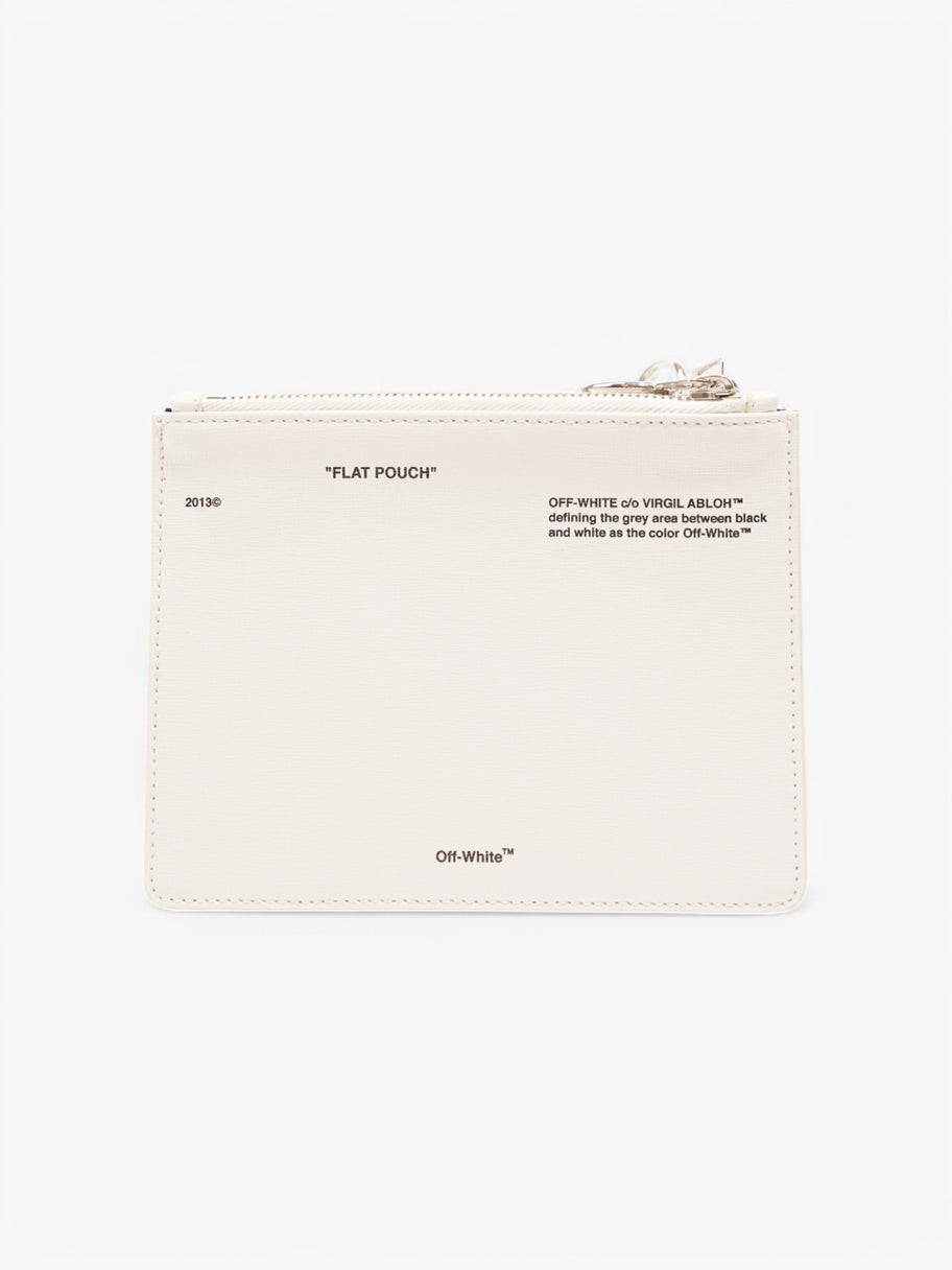 Off White Diagonal Double Flat Bag White / Black Leather Image 8