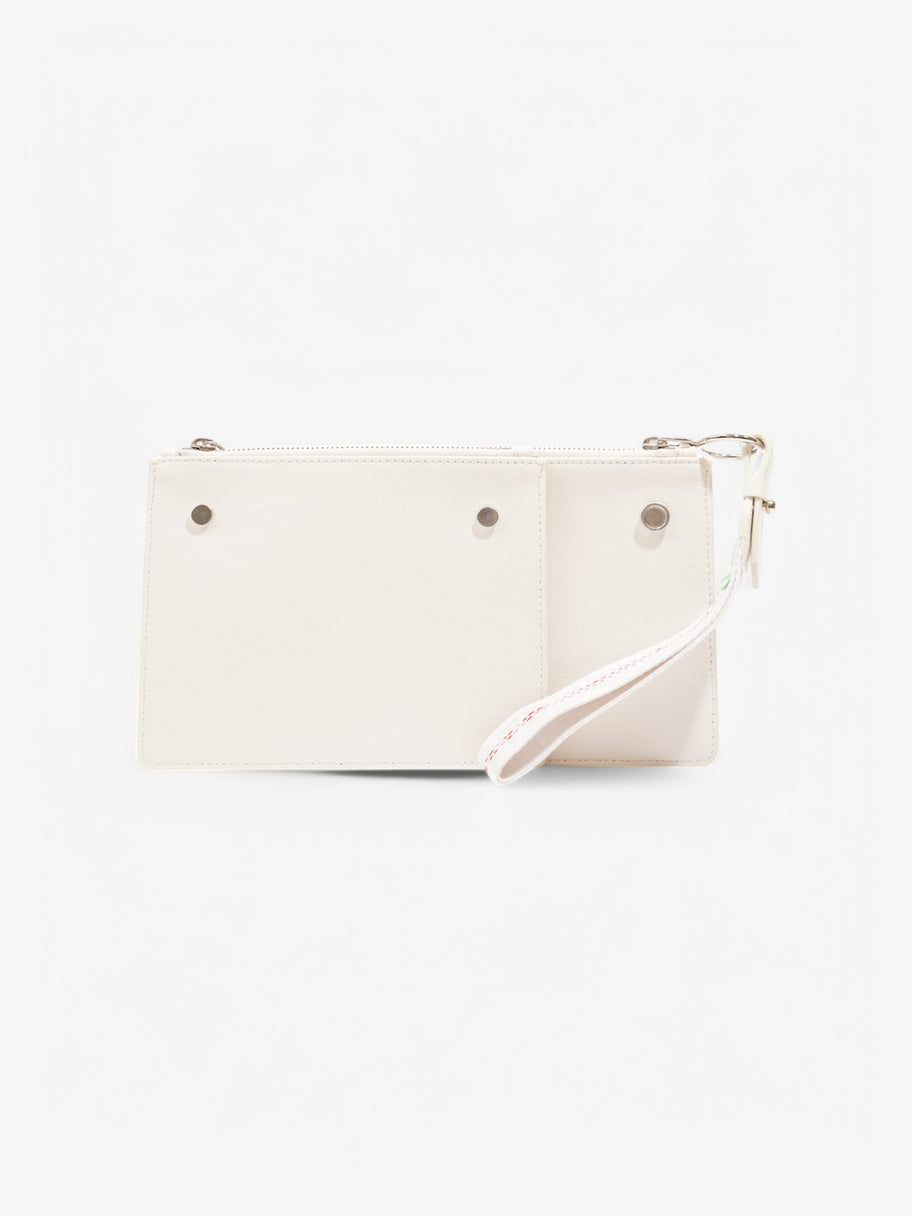 Off White Diagonal Double Flat Bag White / Black Leather Image 9