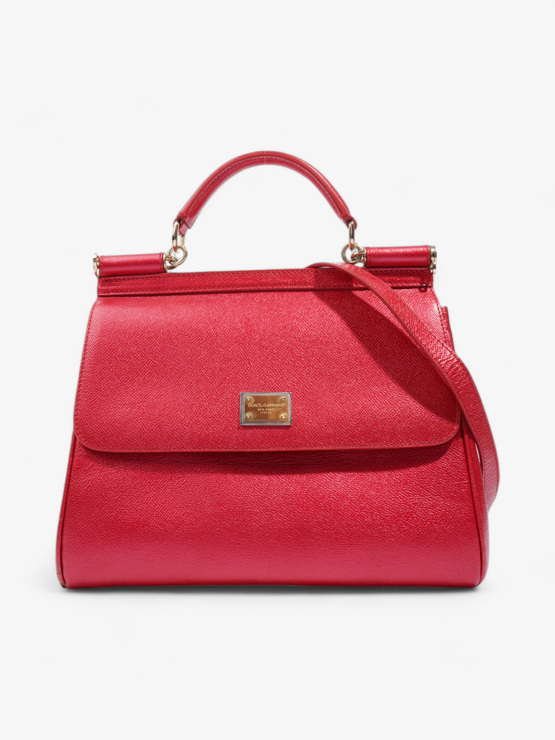  Dolce and Gabbana Sicily Metallic Red Leather Large