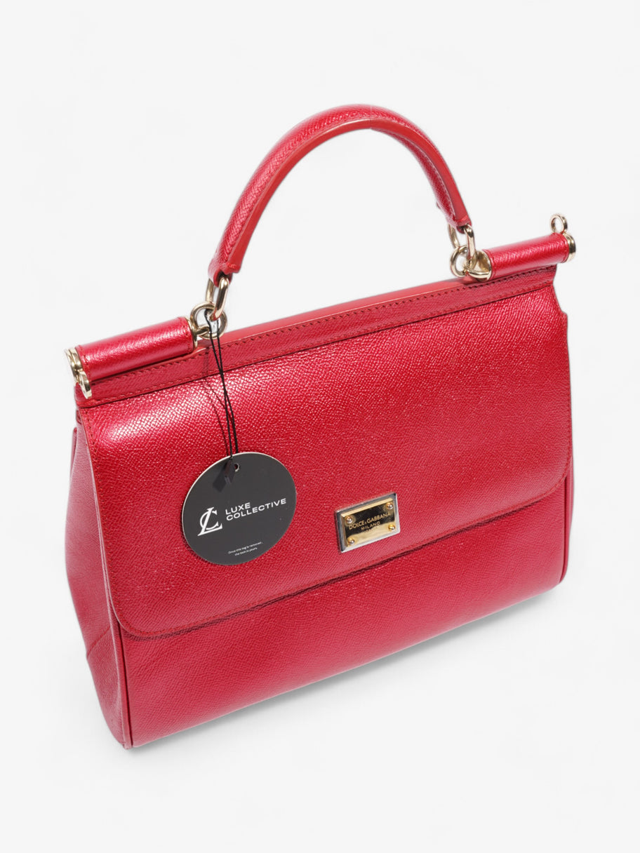 Dolce and Gabbana Sicily Metallic Red Leather Large Image 12