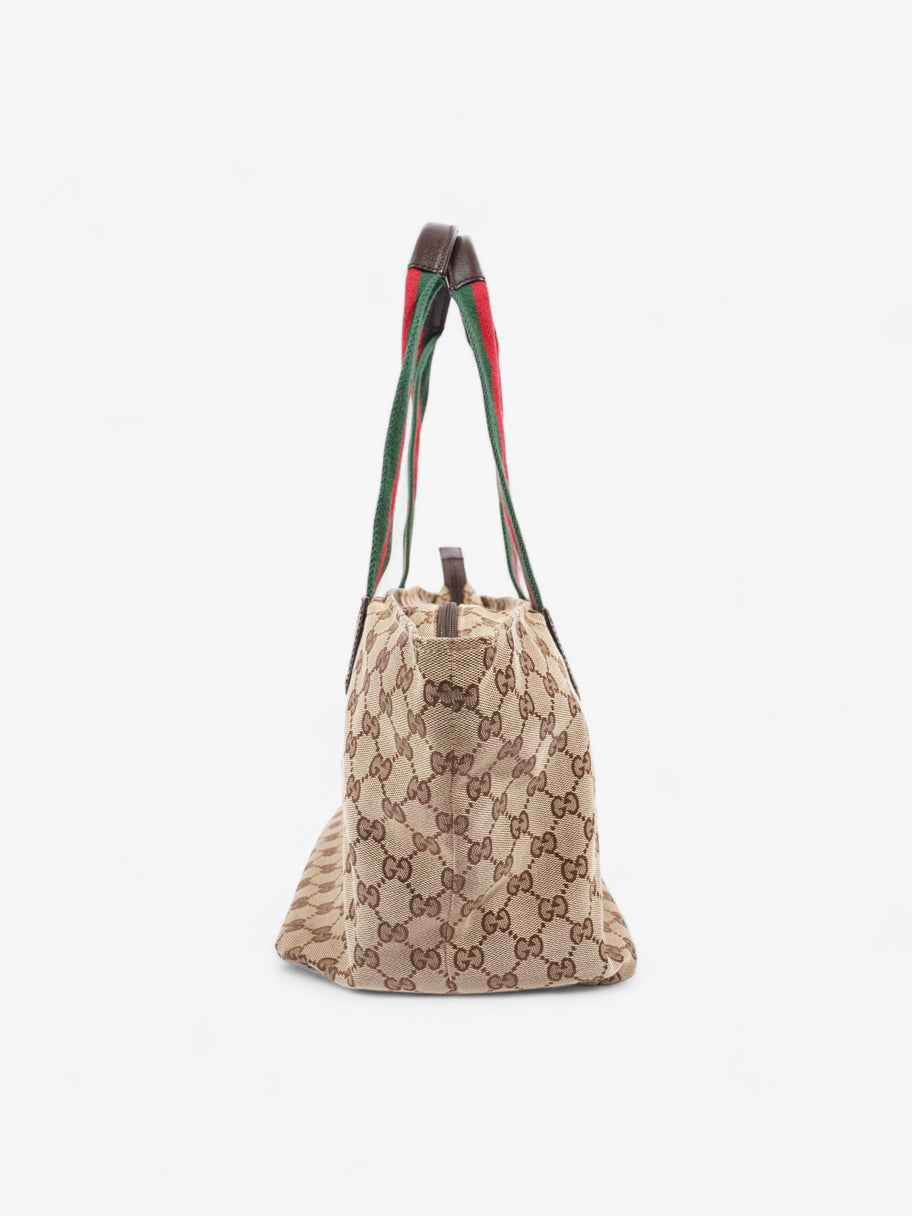 Gucci Web Handle Tote GG Supreme / Red / Green Canvas Image 3