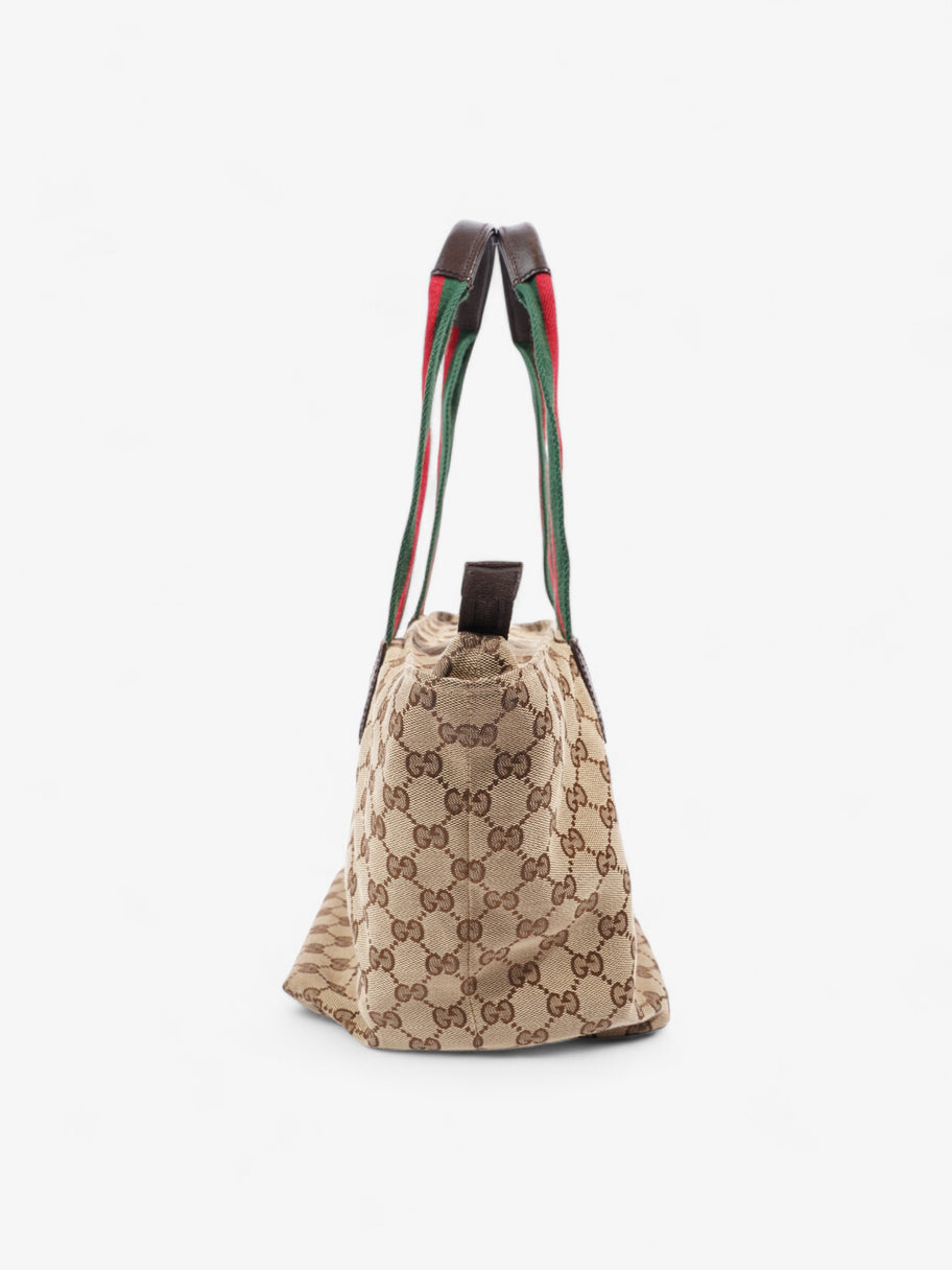 Gucci Web Handle Tote GG Supreme / Red / Green Canvas Image 5