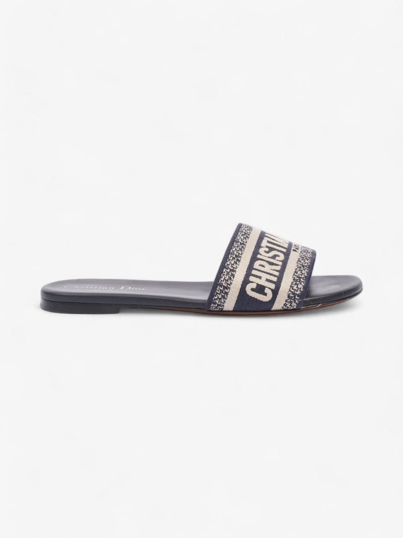  Christian Dior Dway Slides Navy / White Canvas EU 37.5 UK 4.5