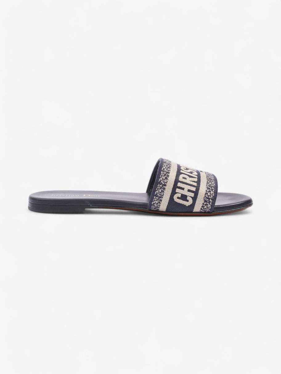 Christian Dior Dway Slides Navy / White Canvas EU 37.5 UK 4.5 Image 4