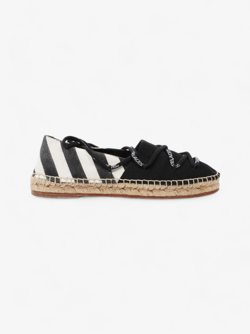  Off White Lace-up Espadrilles Black / White Canvas EU 36 UK 3