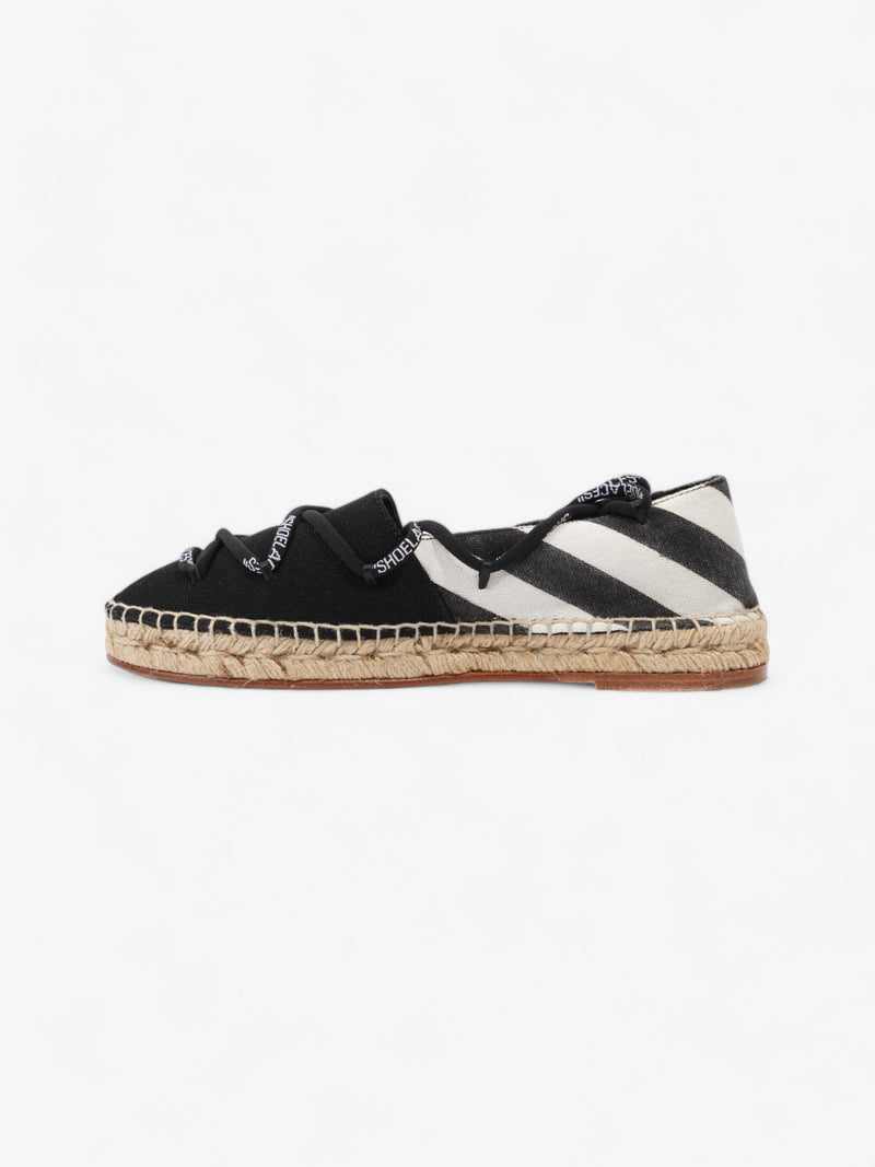  Off White Lace-up Espadrilles Black / White Canvas EU 36 UK 3