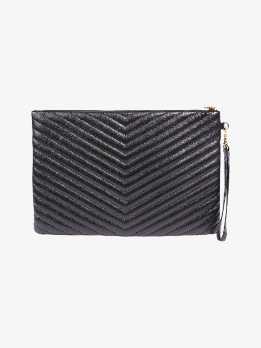 Saint Laurent Cassandre Wristlet Black Matelasse Leather Image 4