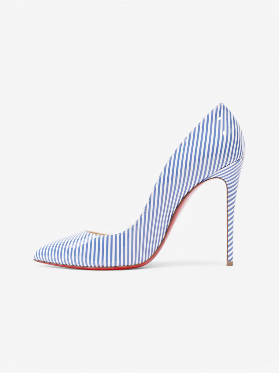 Christian Louboutin Pigalle Follies  100 White  / Blue Patent Leather EU 39 UK 6 Image 3