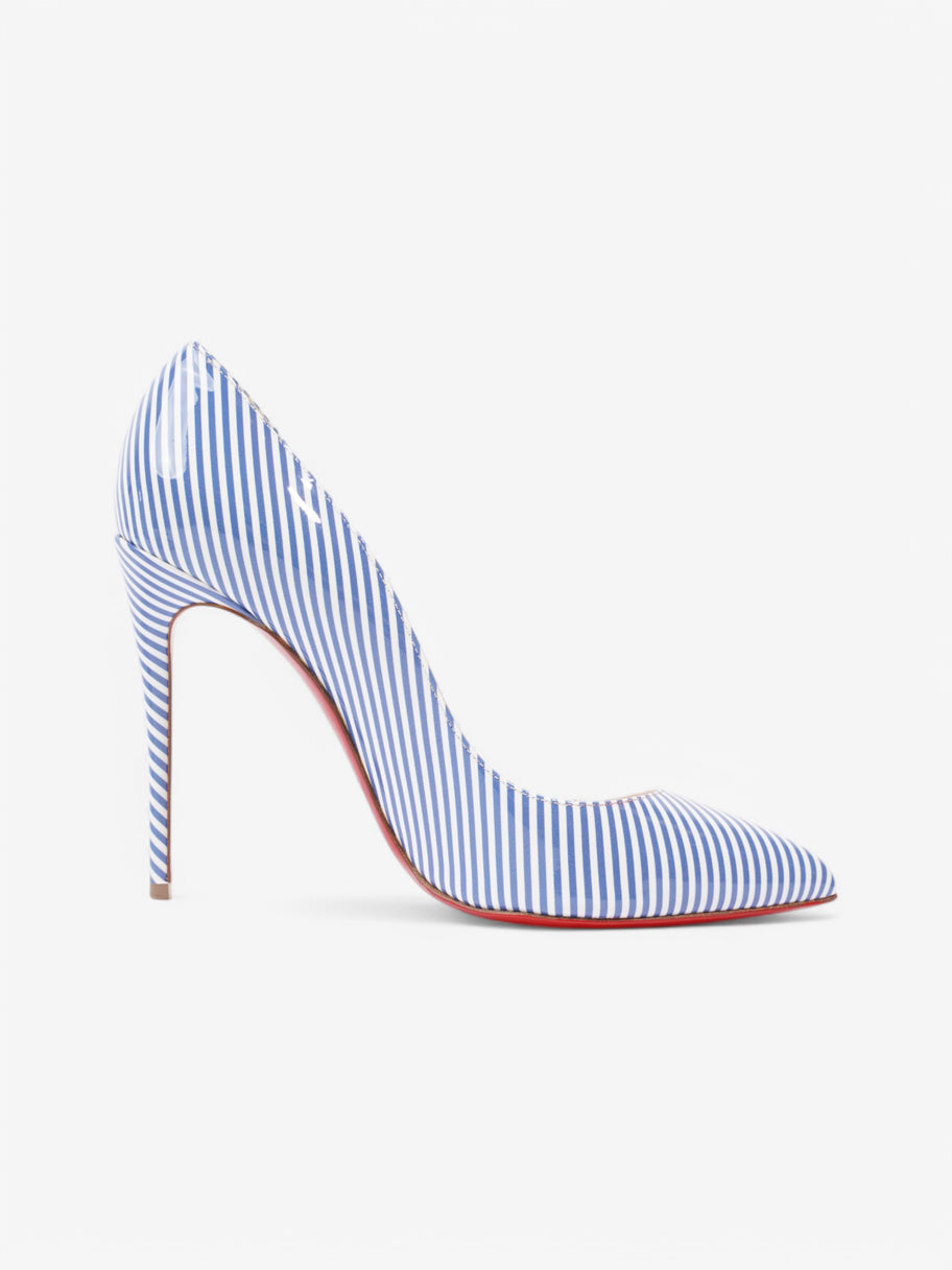 Christian Louboutin Pigalle Follies  100 White  / Blue Patent Leather EU 39 UK 6 Image 4