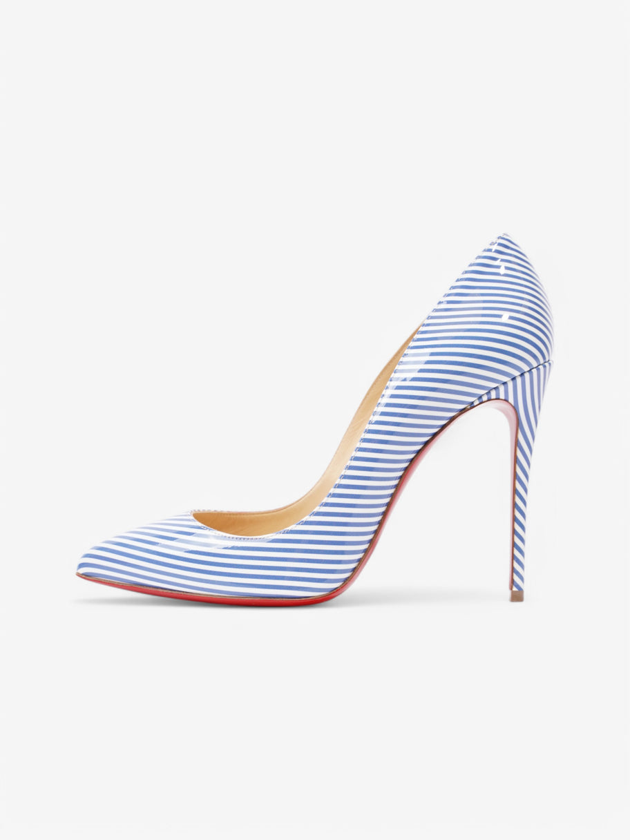 Christian Louboutin Pigalle Follies  100 White  / Blue Patent Leather EU 39 UK 6 Image 5