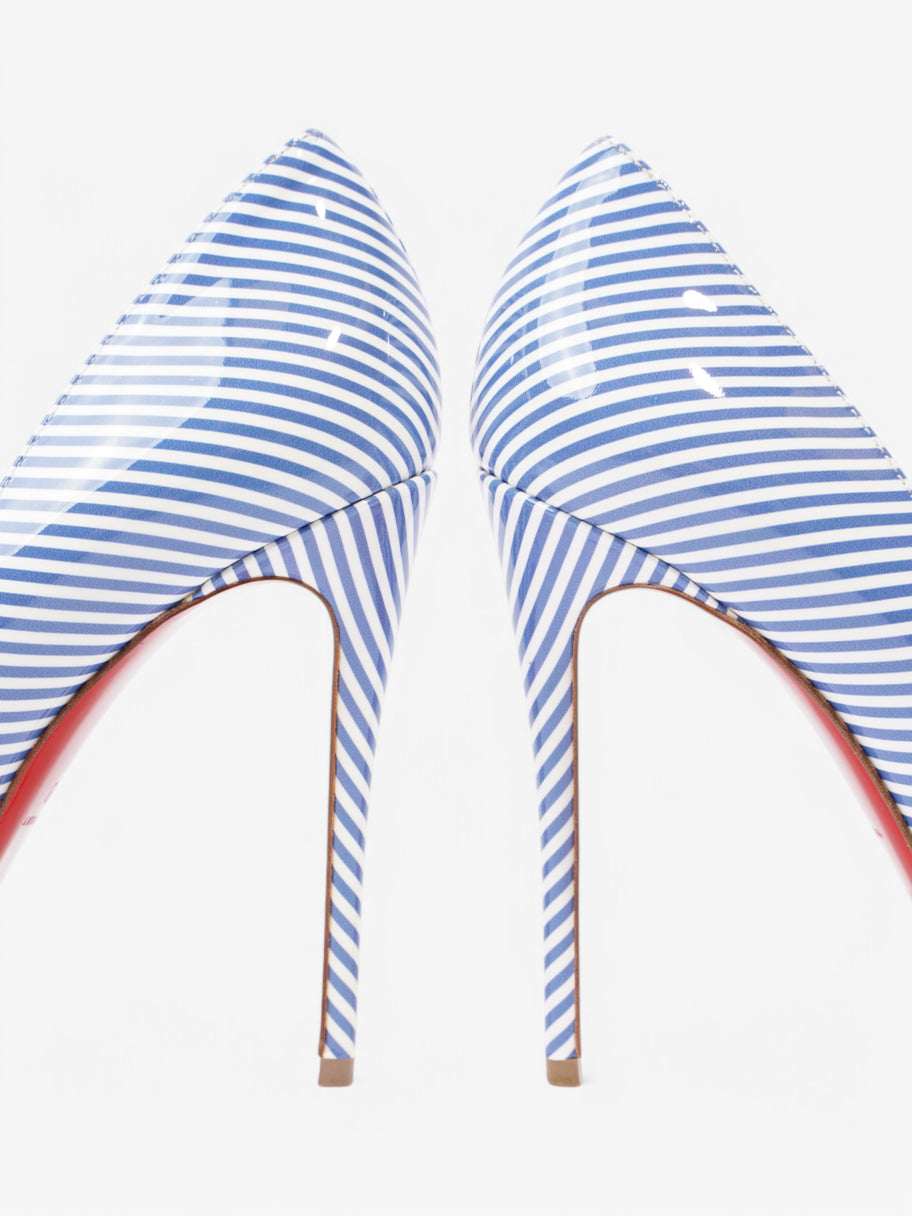 Christian Louboutin Pigalle Follies  100 White  / Blue Patent Leather EU 39 UK 6 Image 9