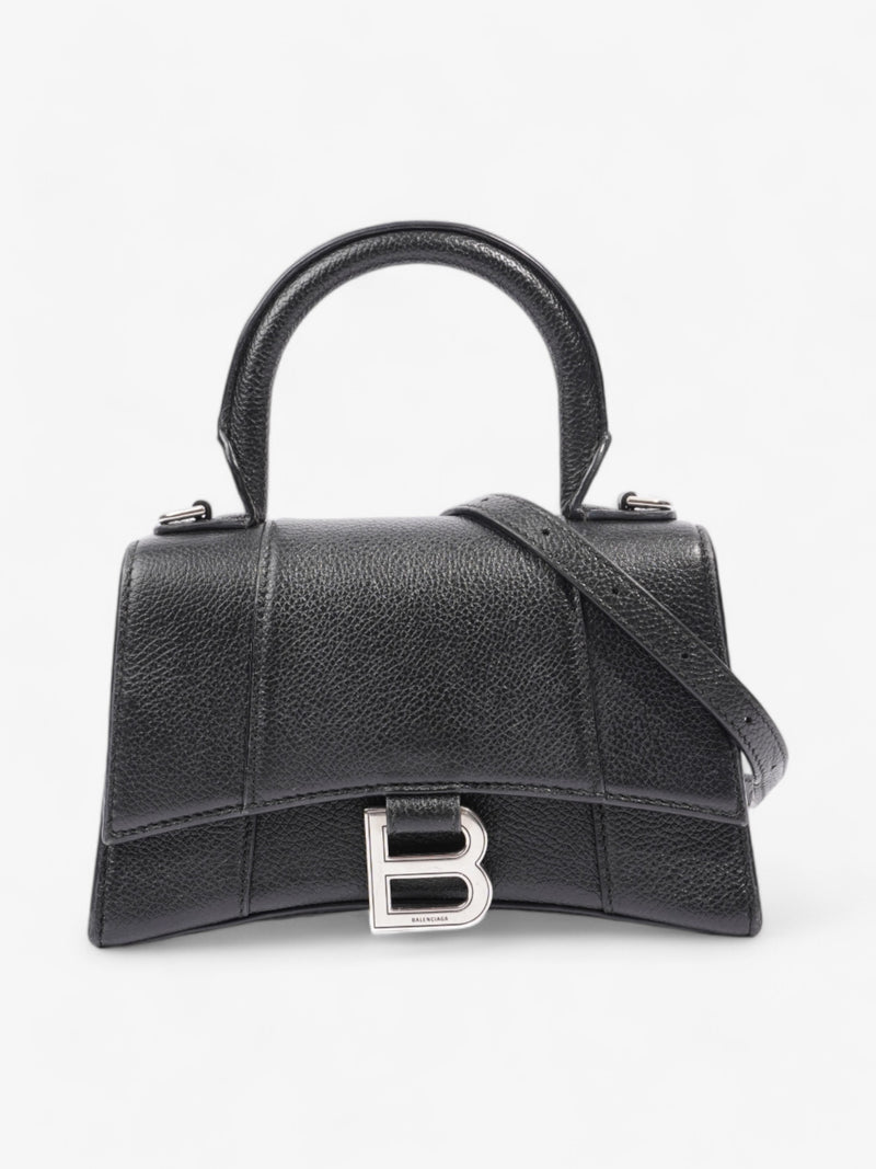  Balenciaga Hourglass Black Grained Leather XS