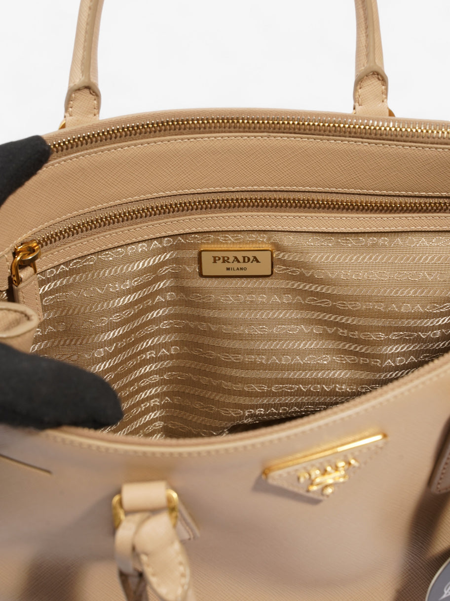 Prada Double Zip Galleria Beige Saffiano Leather Image 7