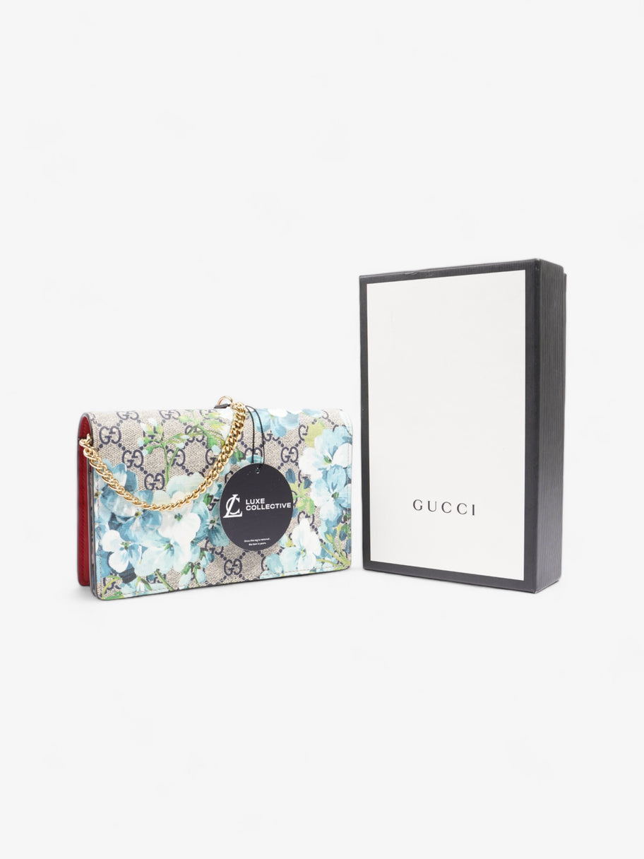 Gucci Blooms Chain Wallet GG Supreme / Blue Coated Canvas Image 9