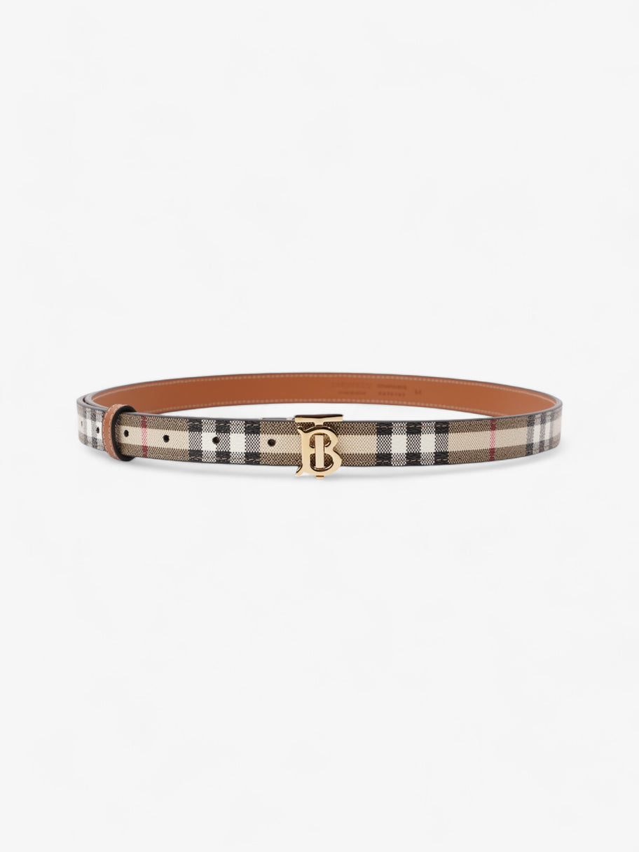 Burberry TB Belt Vintage Check / Light Gold Canvas Medium - 101.5cm Image 1