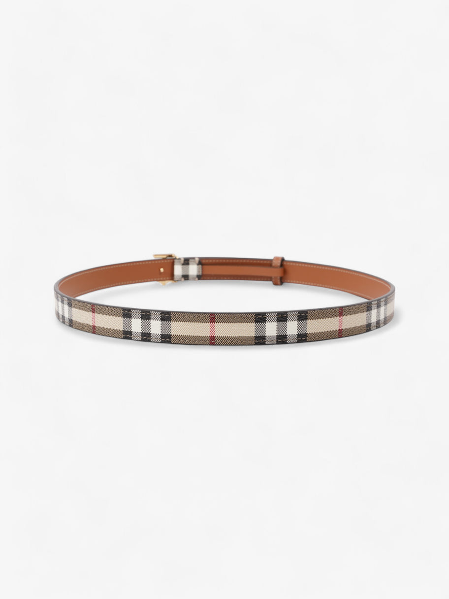 Burberry TB Belt Vintage Check / Light Gold Canvas Medium - 101.5cm Image 5